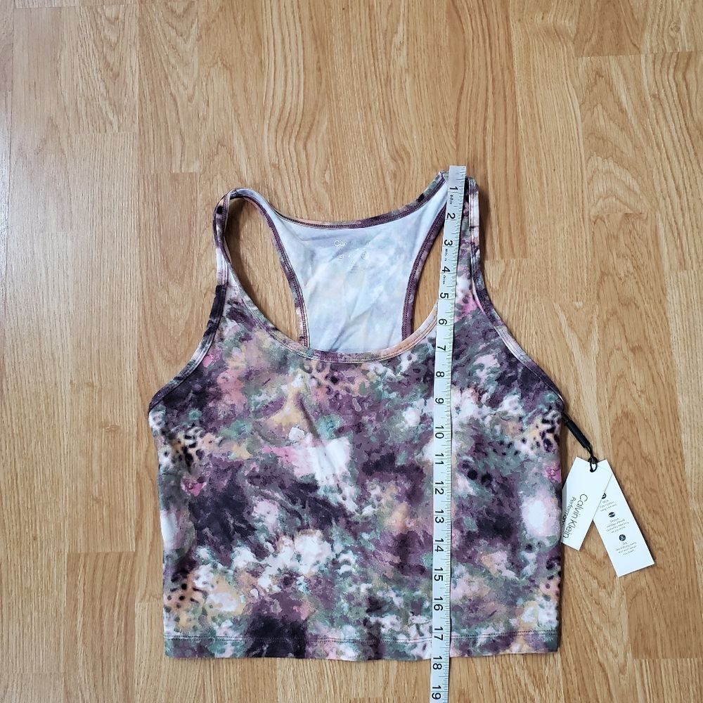 Calvin Klein Performance Printed Racerback Cropped Tank Top - Picture 8 of 13